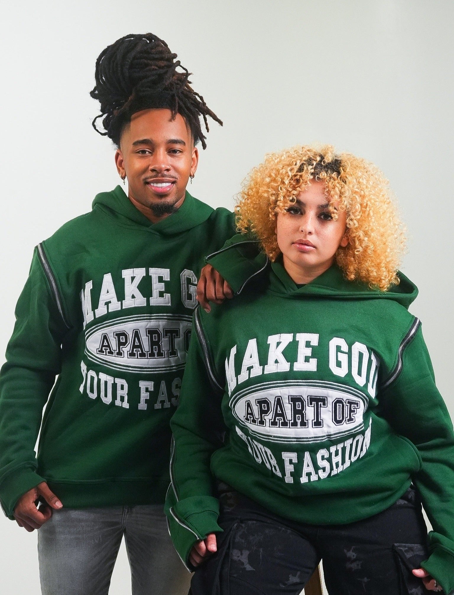 “MGAYF” Versatile Hoodie HUNTER GREEN